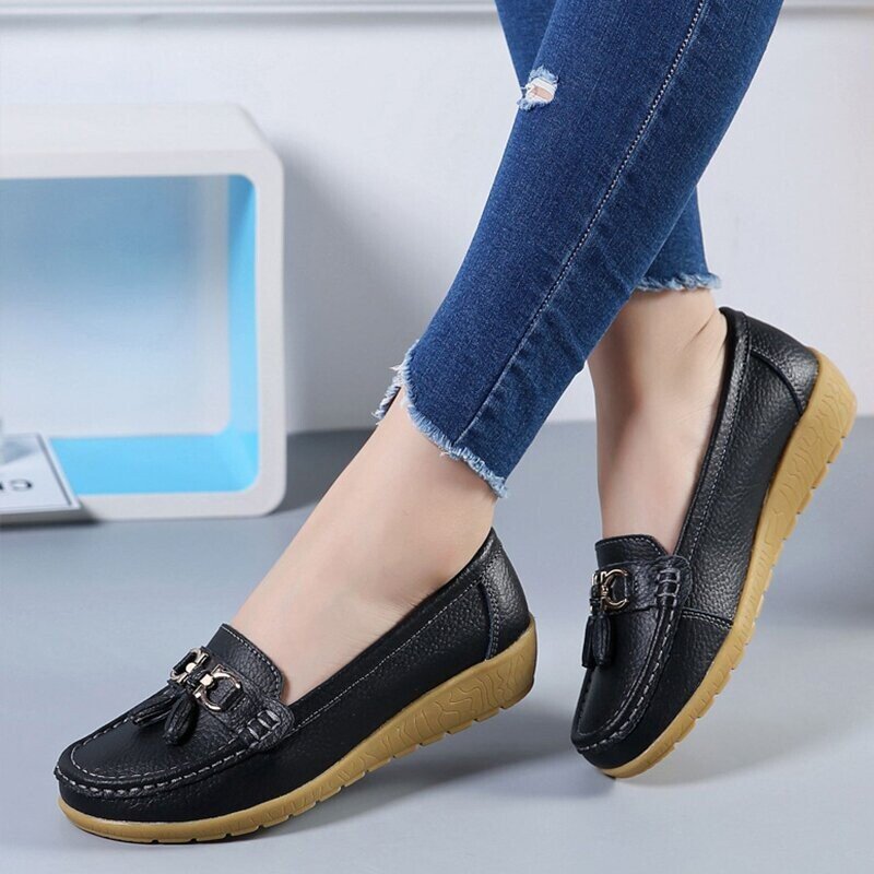 Mocassins respirants en cuir pour femmes 