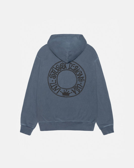 Sweat à capuche zippé Buana teint en pigments 