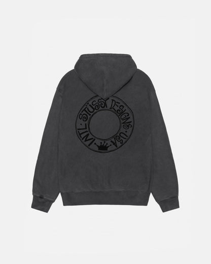 Sweat à capuche zippé Buana teint en pigments 