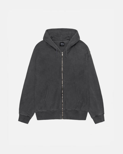 Sweat à capuche zippé Buana teint en pigments 