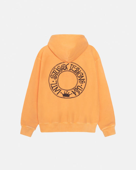 Sweat à capuche zippé Buana teint en pigments 