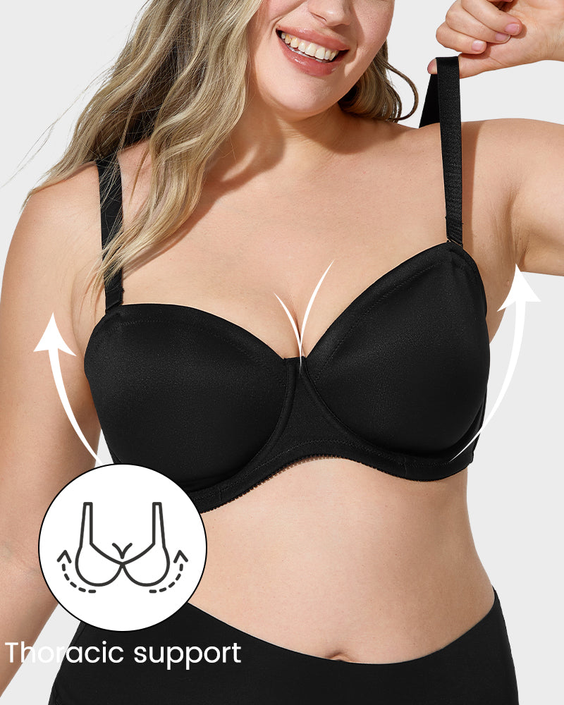 Soutien-gorge push-up confort non doublé avec bretelles amovibles 