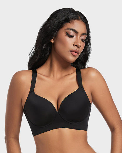 Soutien-gorge push-up plongeant lissant le dos 