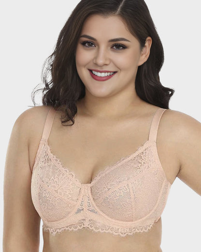 Soutien-gorge push-up à armatures en dentelle sans doublure confortable