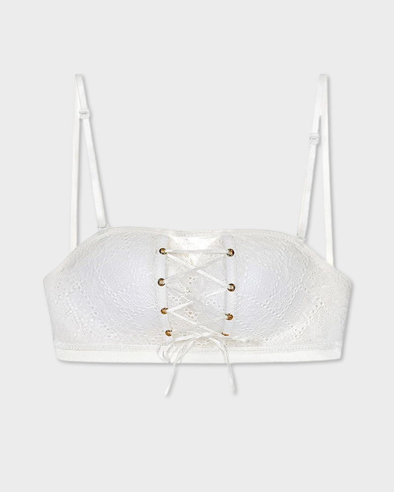 Damen Push-Up-BH mit Spitze, bügellos, trägerlos
