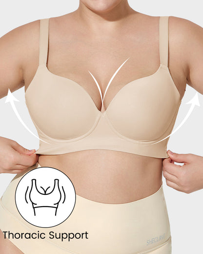 Soutien-gorge push-up plongeant lissant le dos 