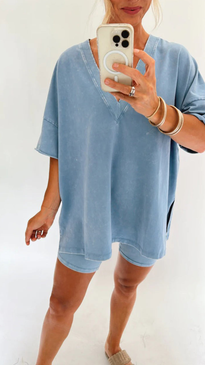 Ensemble d'été délavé pour femme