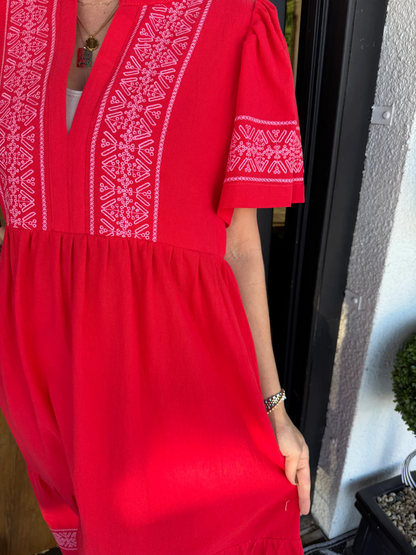 Robe longue bohème à col en V pour femme (2 pièces achetées, livraison gratuite)