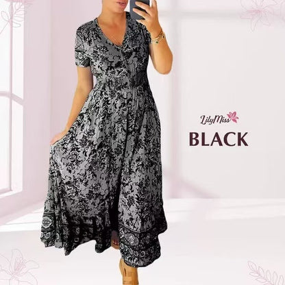 (💃Vente chaude - 43% de réduction🔥)Robe à col en V à imprimé floral