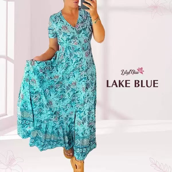 (💃Vente chaude - 43% de réduction🔥)Robe à col en V à imprimé floral