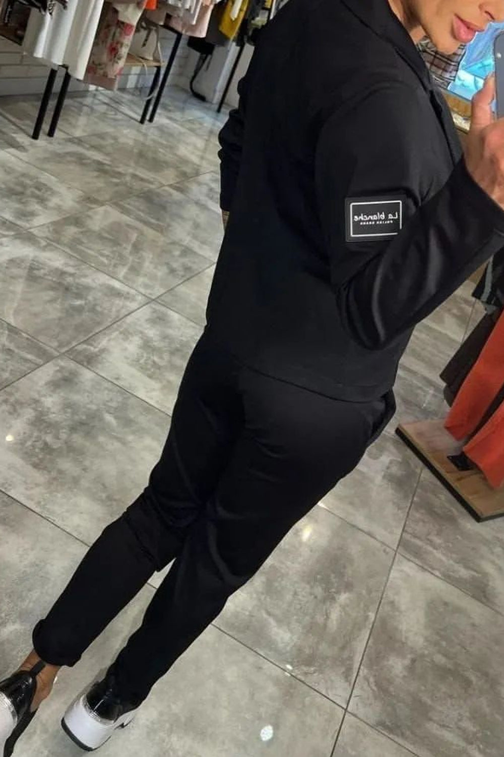 Ensemble deux pièces pour femme, veste et pantalon élastique 