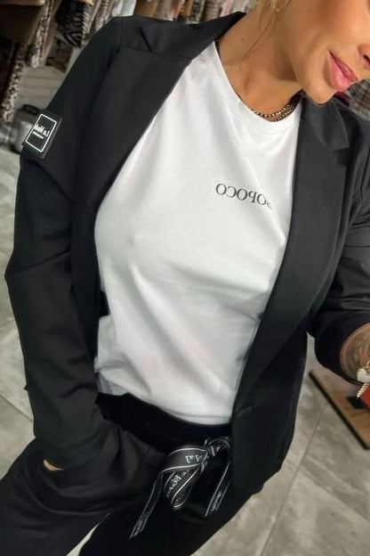Ensemble deux pièces pour femme, veste et pantalon élastique 