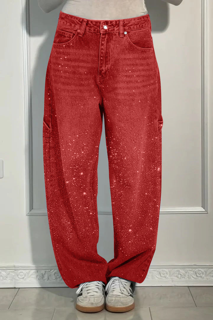 Lässige Haremsjeans mit Strasssteinen für Damen 