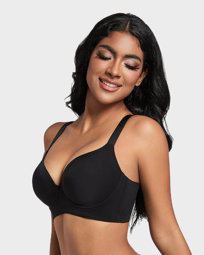 Soutien-gorge push-up plongeant lissant le dos 