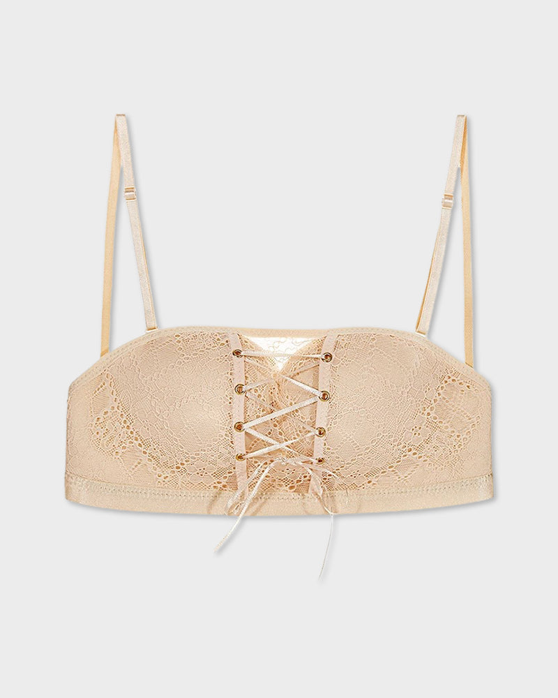 Damen Push-Up-BH mit Spitze, bügellos, trägerlos
