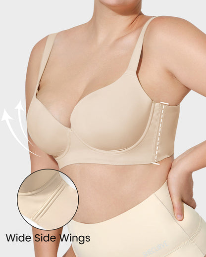 Soutien-gorge push-up plongeant lissant le dos 