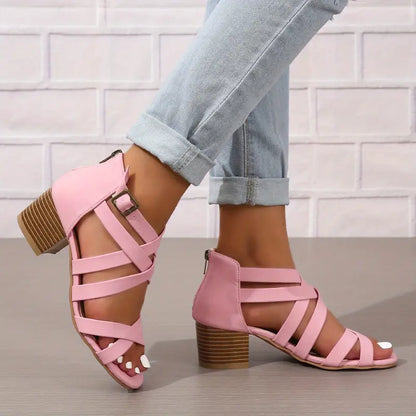 🔥 Promotion du dernier jour - 50 % de réduction - Sandales orthopédiques rétro à talons hauts pour femmes 