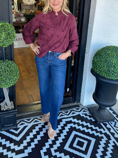 Chemise à manches volantées et imprimé fraises pour femme (2 pièces achetées, livraison gratuite)