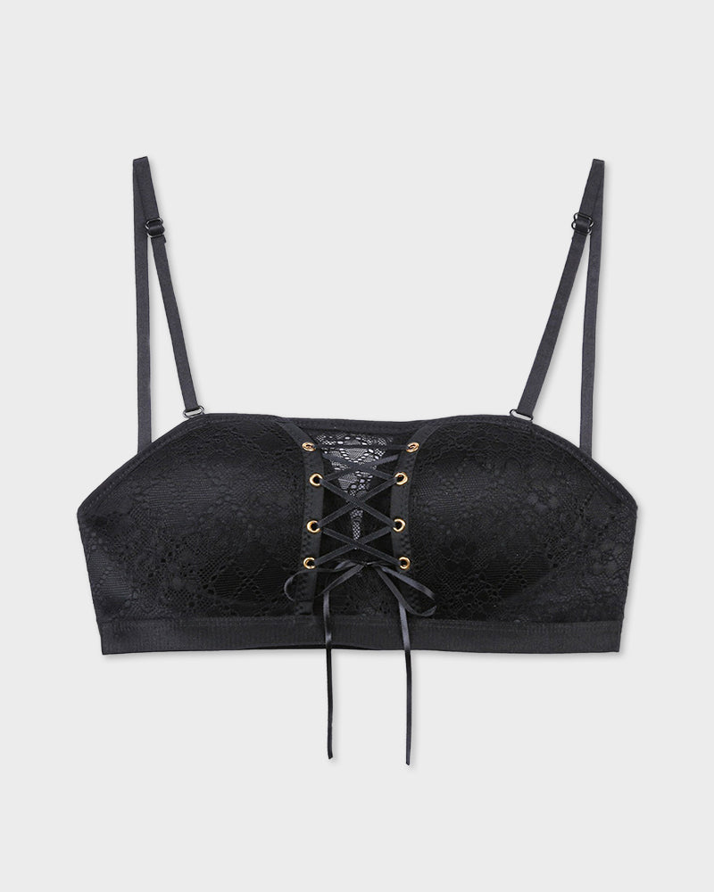 Damen Push-Up-BH mit Spitze, bügellos, trägerlos