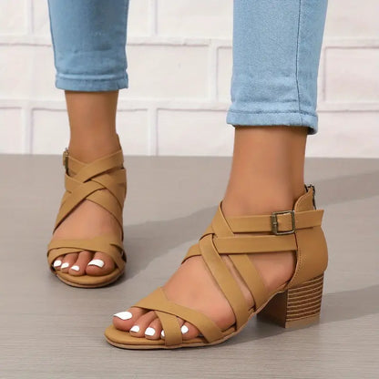 🔥 Promotion du dernier jour - 50 % de réduction - Sandales orthopédiques rétro à talons hauts pour femmes 
