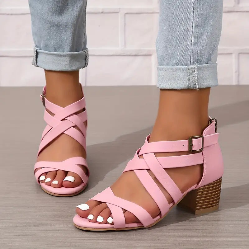 🔥 Promotion du dernier jour - 50 % de réduction - Sandales orthopédiques rétro à talons hauts pour femmes 