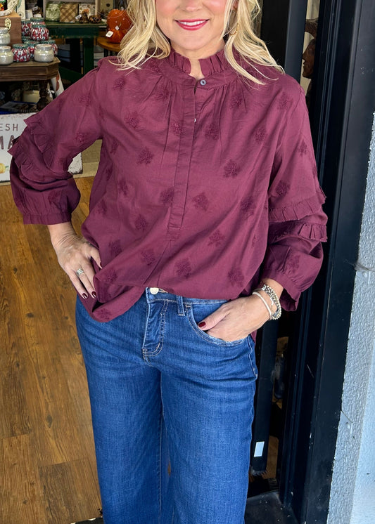 Chemise à manches volantées et imprimé fraises pour femme (2 pièces achetées, livraison gratuite)