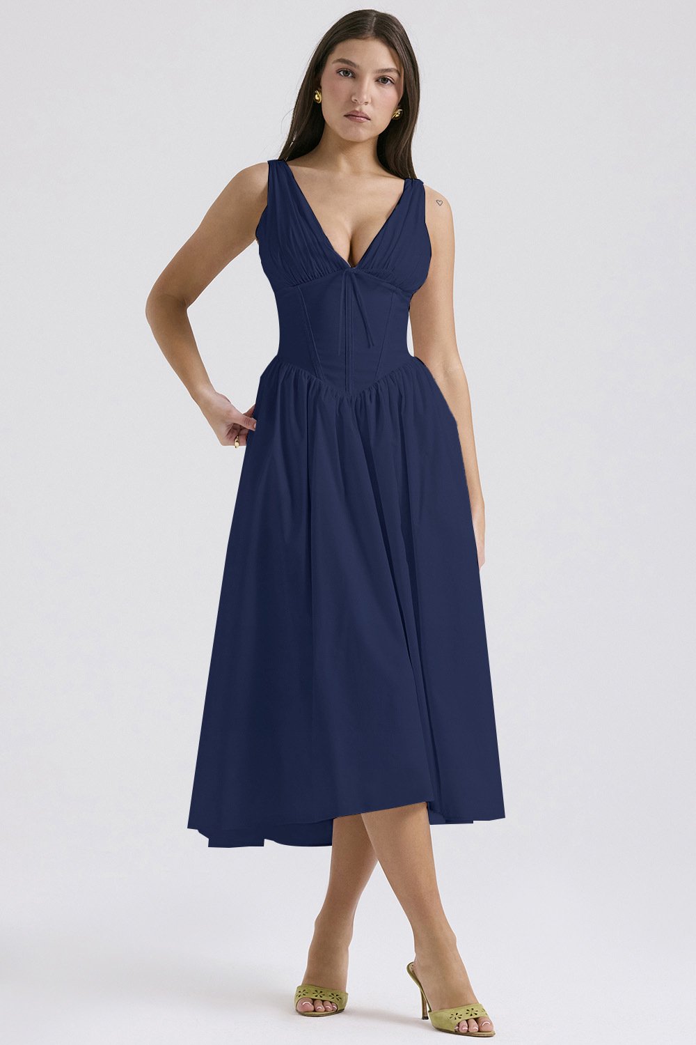 Stilvolles Swing-Kleid mit Blumenmuster und V-Ausschnitt🌺Kaufen Sie 2, kostenloser Versand