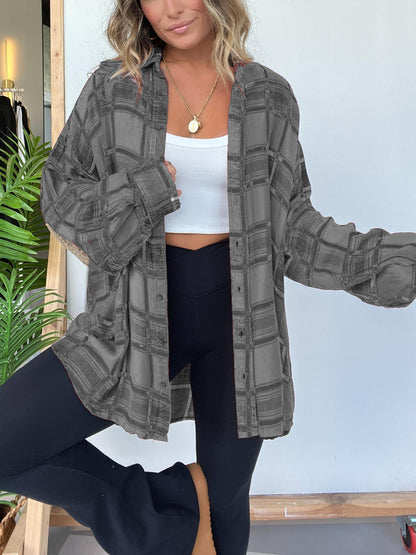 Chemise boutonnée à carreaux pour femme avec détails aux coudes (2 pièces achetées, livraison gratuite)