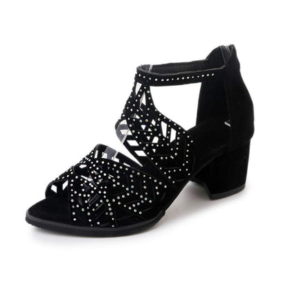 🔥VENTE FLASH 2024 -50 %🔥Sandales à talons épais ajourés pour femmes 