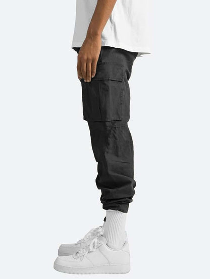 Men's Casual Cargo Pants Drawstring Workwear Pants Hiking Jogger Pants Multi Pockets Outdoor Fashion Jogging Cool Pants