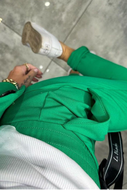 Ensemble deux pièces pour femme, veste et pantalon élastique 