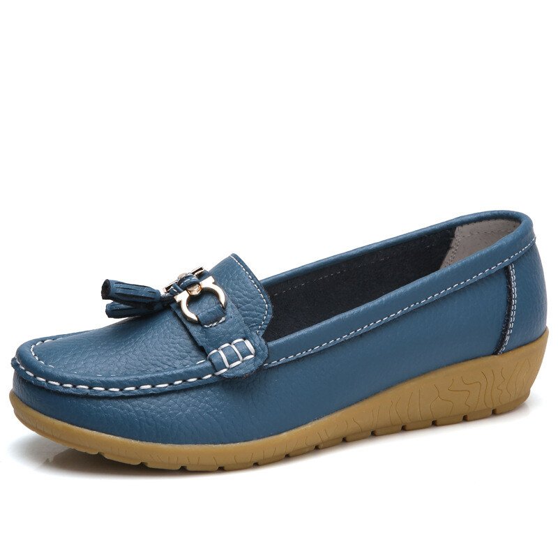 Mocassins respirants en cuir pour femmes 