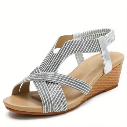🔥DERNIER JOUR PROMOTION 50% DE RÉDUCTION - SANDALES ORTHOPÉDIQUES COMPENSÉES EN CUIR POUR FEMMES 