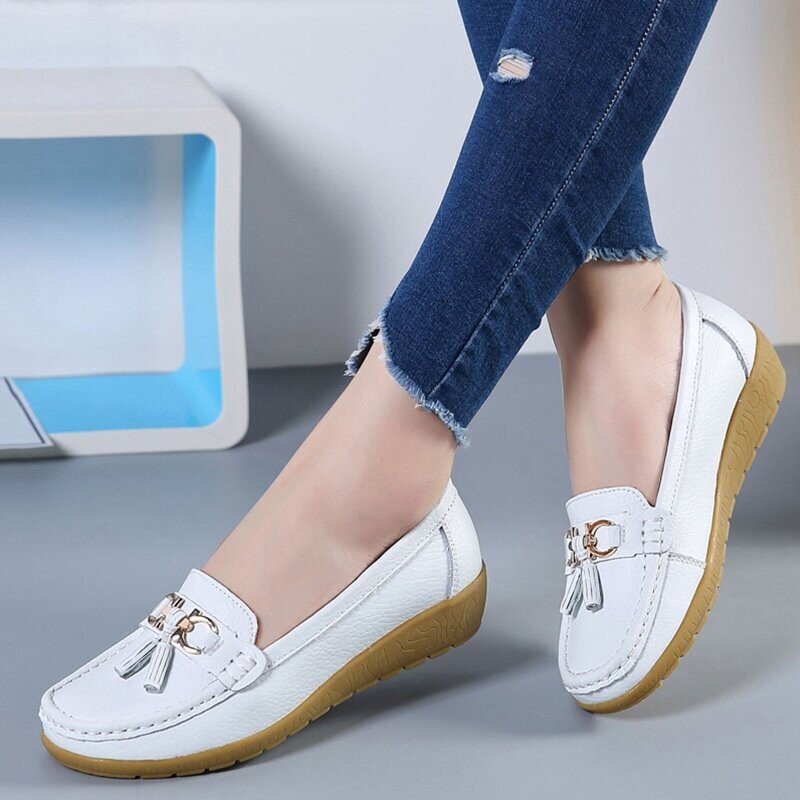 Mocassins respirants en cuir pour femmes 