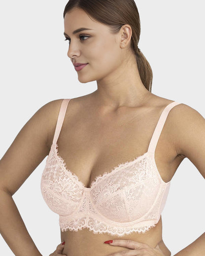Soutien-gorge push-up à armatures en dentelle sans doublure confortable