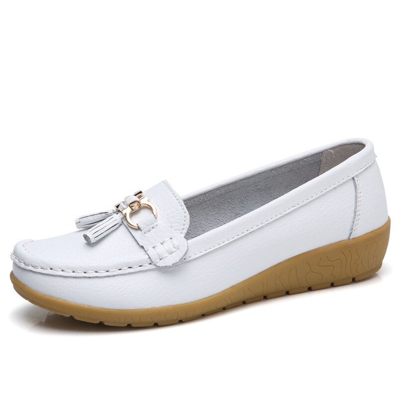 Mocassins respirants en cuir pour femmes 