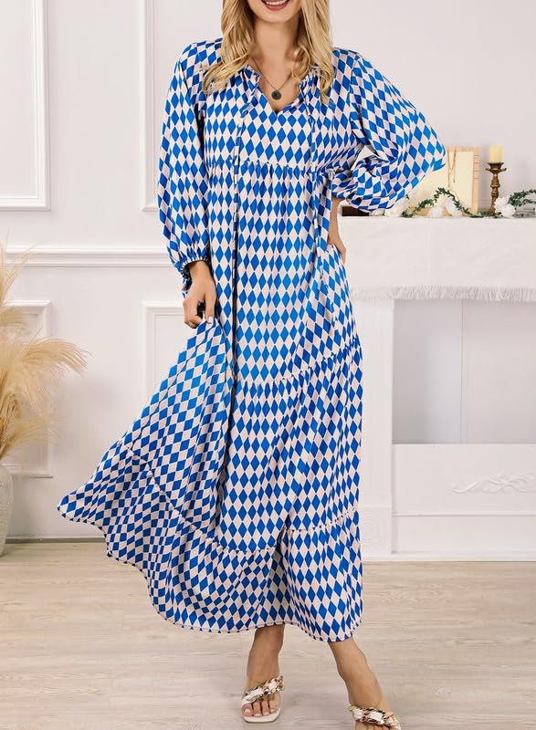 Robe longue bohème fleurie à manches bouffantes pour femme (2 pièces achetées, livraison gratuite)