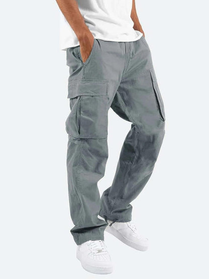 Men's Casual Cargo Pants Drawstring Workwear Pants Hiking Jogger Pants Multi Pockets Outdoor Fashion Jogging Cool Pants