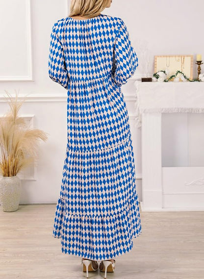 Robe longue bohème fleurie à manches bouffantes pour femme (2 pièces achetées, livraison gratuite)
