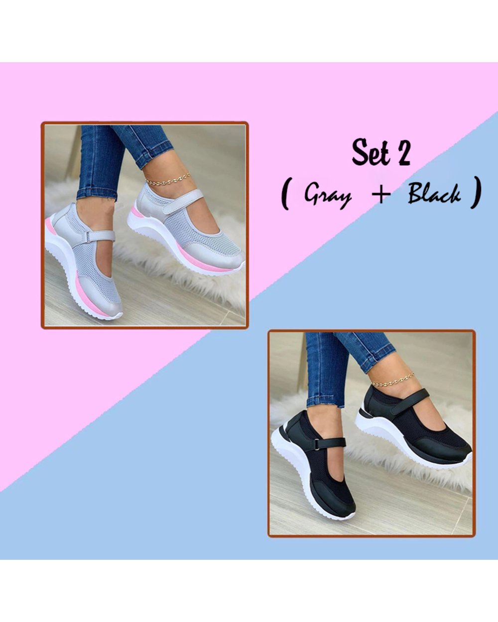 NUR HEUTE 50 % RABATT – Freizeit-Sneakers aus Mesh für Damen 2023 – Kaufen Sie 2 und erhalten Sie den Versand kostenlos 