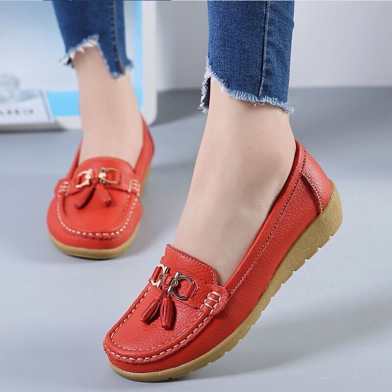 Mocassins respirants en cuir pour femmes 