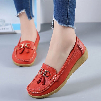 Mocassins respirants en cuir pour femmes 