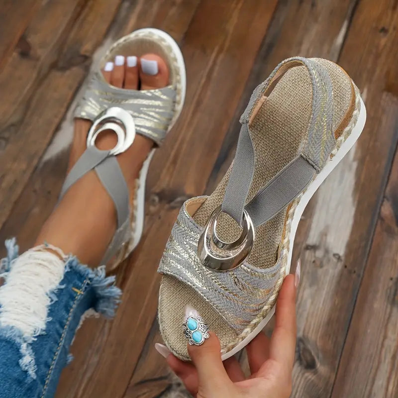🔥 Promotion du dernier jour - 50 % de réduction - Sandales orthopédiques compensées en cuir pour femmes 