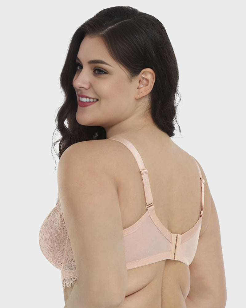 Soutien-gorge push-up à armatures en dentelle sans doublure confortable