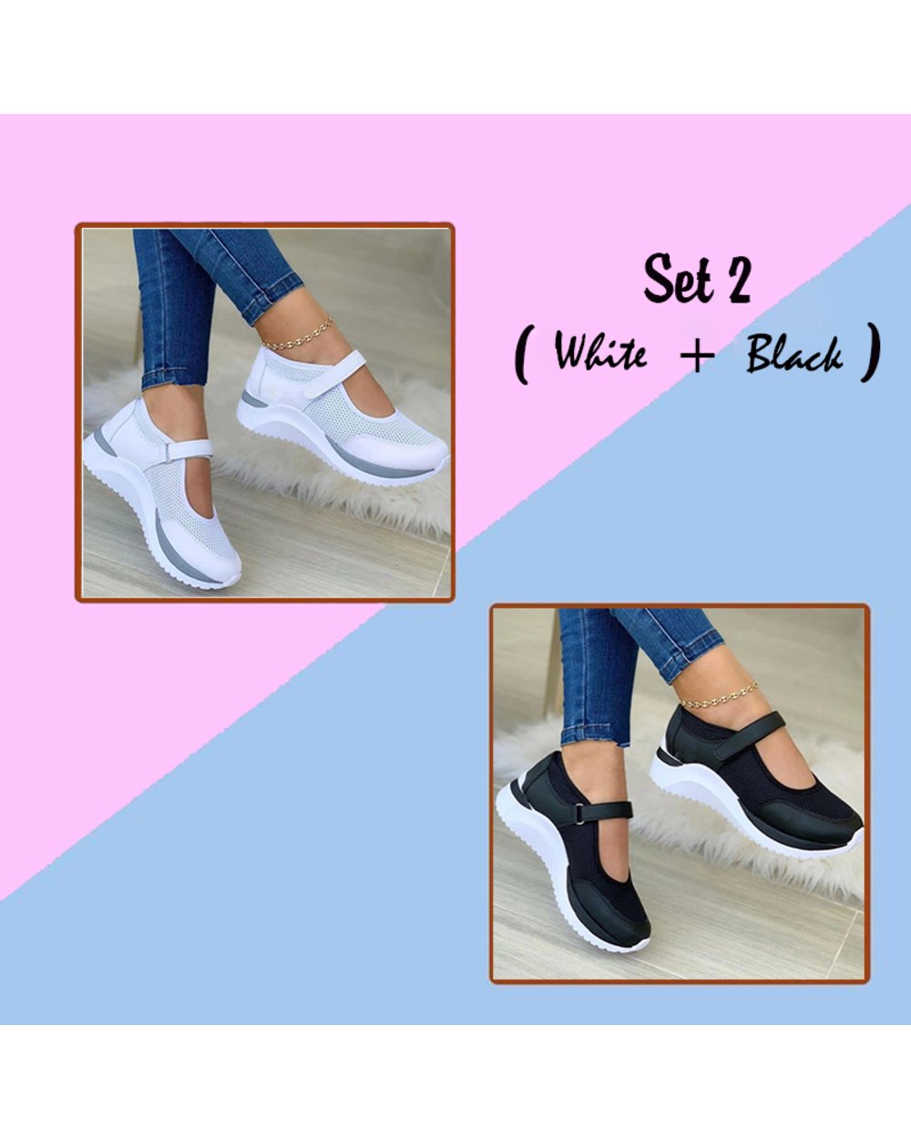 NUR HEUTE 50 % RABATT – Freizeit-Sneakers aus Mesh für Damen 2023 – Kaufen Sie 2 und erhalten Sie den Versand kostenlos 