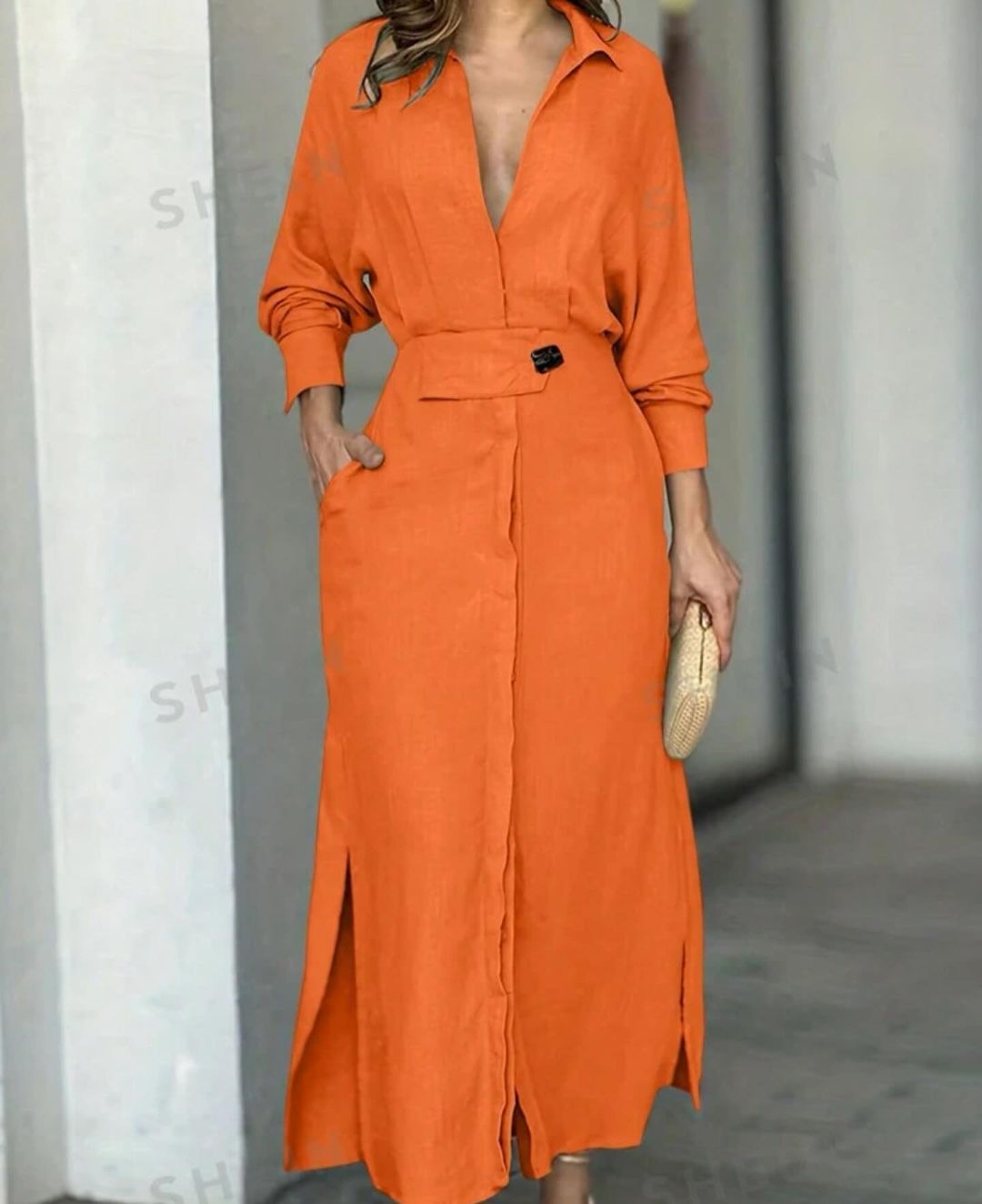 Solid color maxi dress