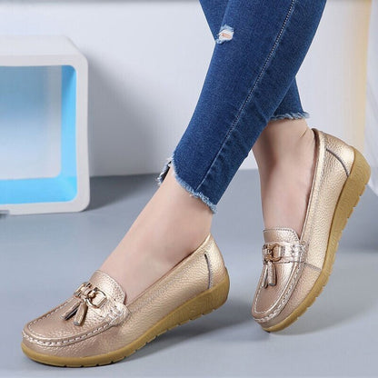 Mocassins respirants en cuir pour femmes 