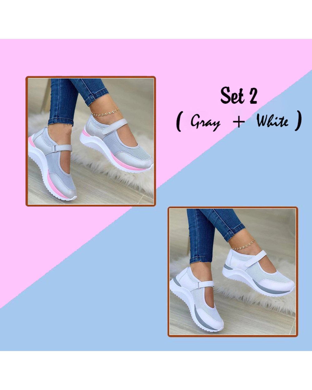 NUR HEUTE 50 % RABATT – Freizeit-Sneakers aus Mesh für Damen 2023 – Kaufen Sie 2 und erhalten Sie den Versand kostenlos 