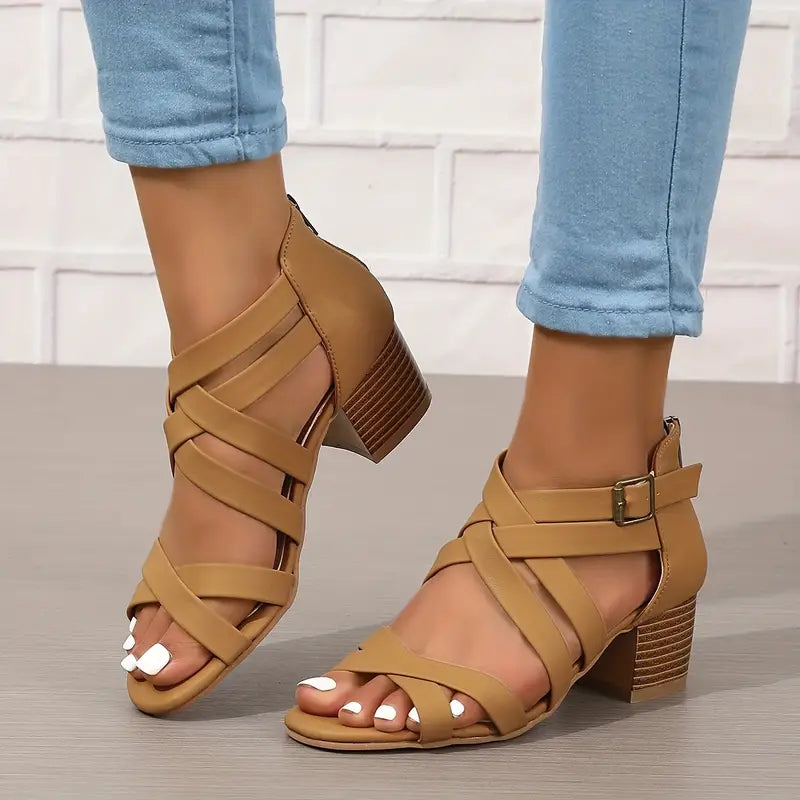 🔥 Promotion du dernier jour - 50 % de réduction - Sandales orthopédiques rétro à talons hauts pour femmes 