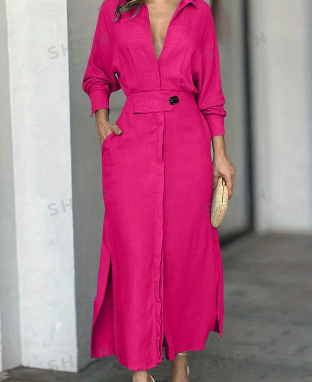 Solid color maxi dress